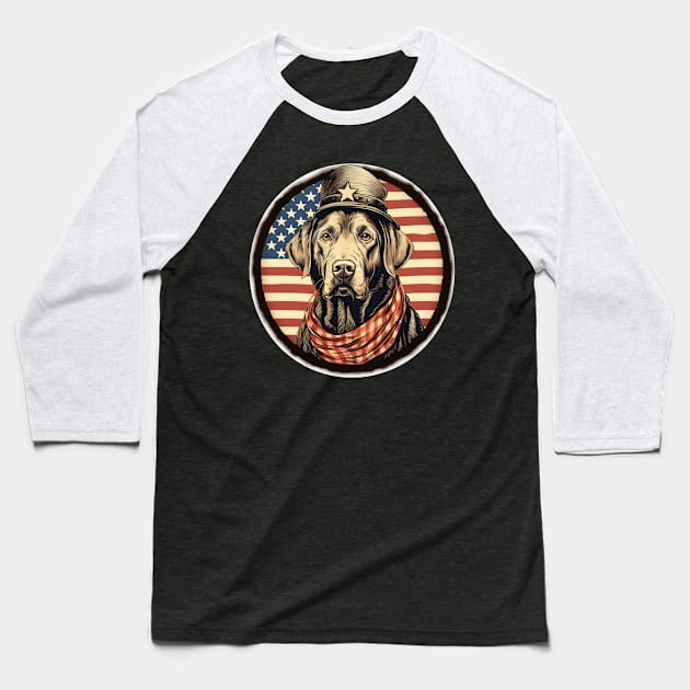 Patriotic Labrador Retriever Baseball T-Shirt by NatashaCuteShop